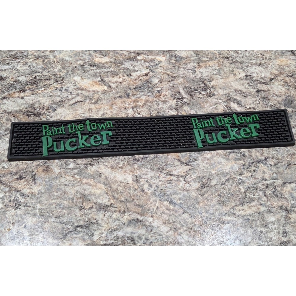 Paint the Town Pucker rubber bar mat beer drink cocktail whiskey pub Man Cave